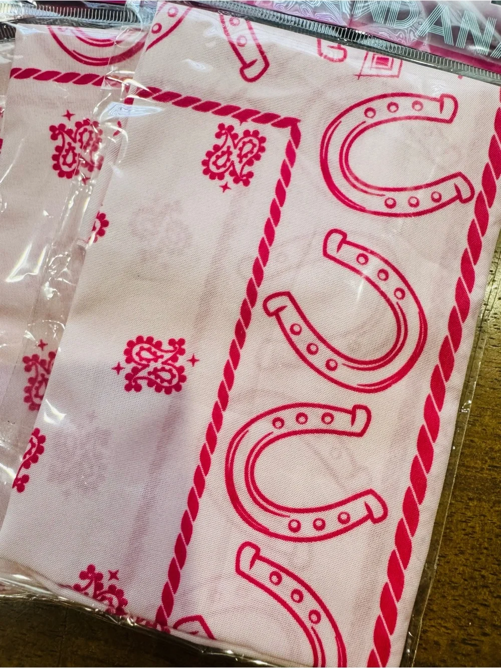 Five Pink Cowgirl Bandanas New